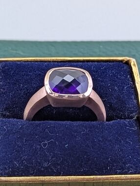 ✨ Cushion-Cut Rose Gold Vermeil Amethyst Statement Ring ✨